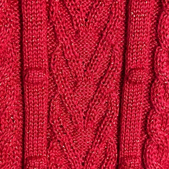 Childrens Place Kids Girls Red Dress Ribbed Knit Metallic Festive Winter 10/12 - Picture 8 of 14